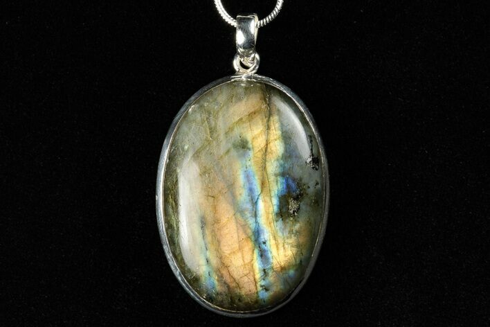 Brilliant Labradorite Pendant (Necklace) - Sterling Silver #192283